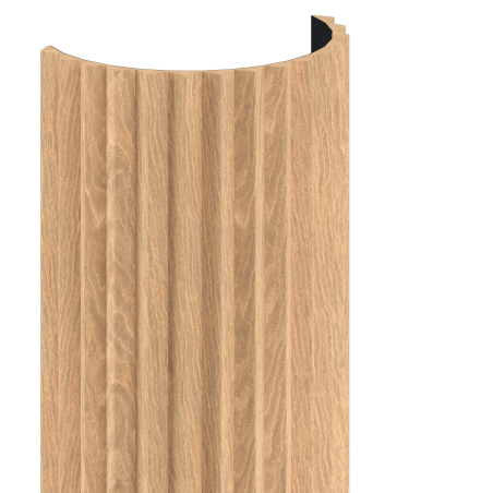 Mexen Ovalo 01 lames murales rainurées flexibles 280 x 36 cm, placage technique, Chêne Blanchi - S130-280-01-040