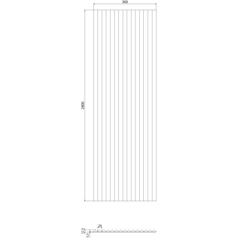Mexen Ovalo 01 lames murales rainurées flexibles 280 x 36 cm, placage technique, Chêne Classique - S130-280-01-041