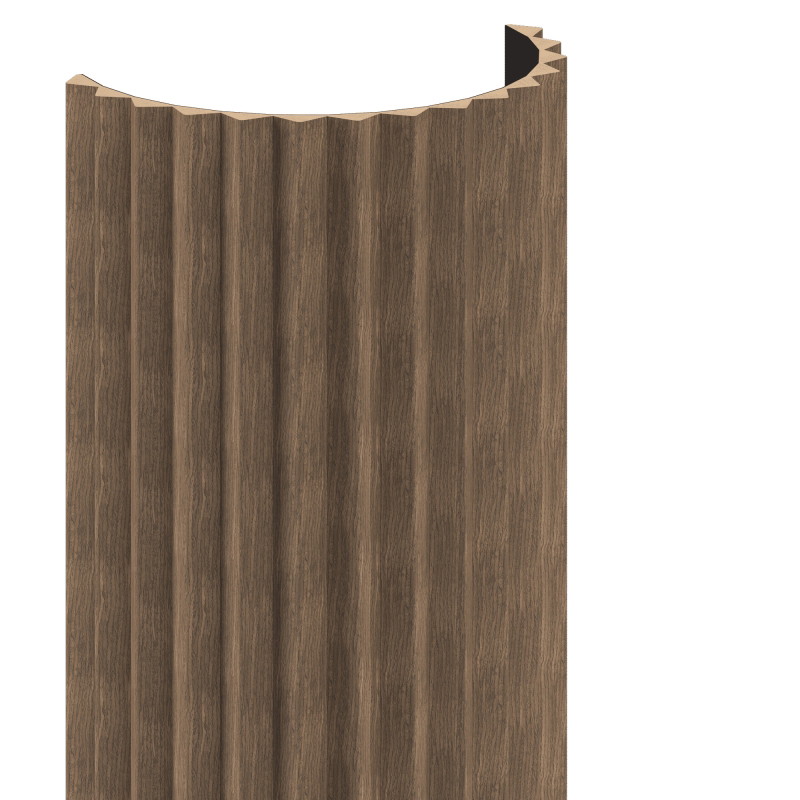 Mexen Ovalo 01 lames murales rainurées flexibles 280 x 36 cm, placage technique, Noyer Foncé - S130-280-01-044