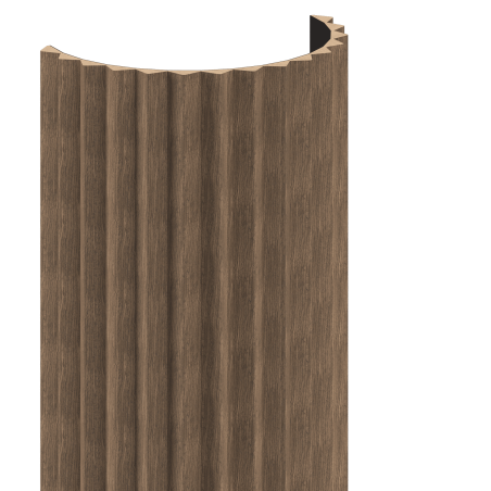 Mexen Ovalo 01 lames murales rainurées flexibles 280 x 36 cm, placage technique, Noyer Foncé - S130-280-01-044