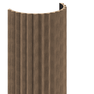 Mexen Ovalo 01 lames murales rainurées flexibles 280 x 36 cm, placage technique, Noyer Foncé - S130-280-01-044