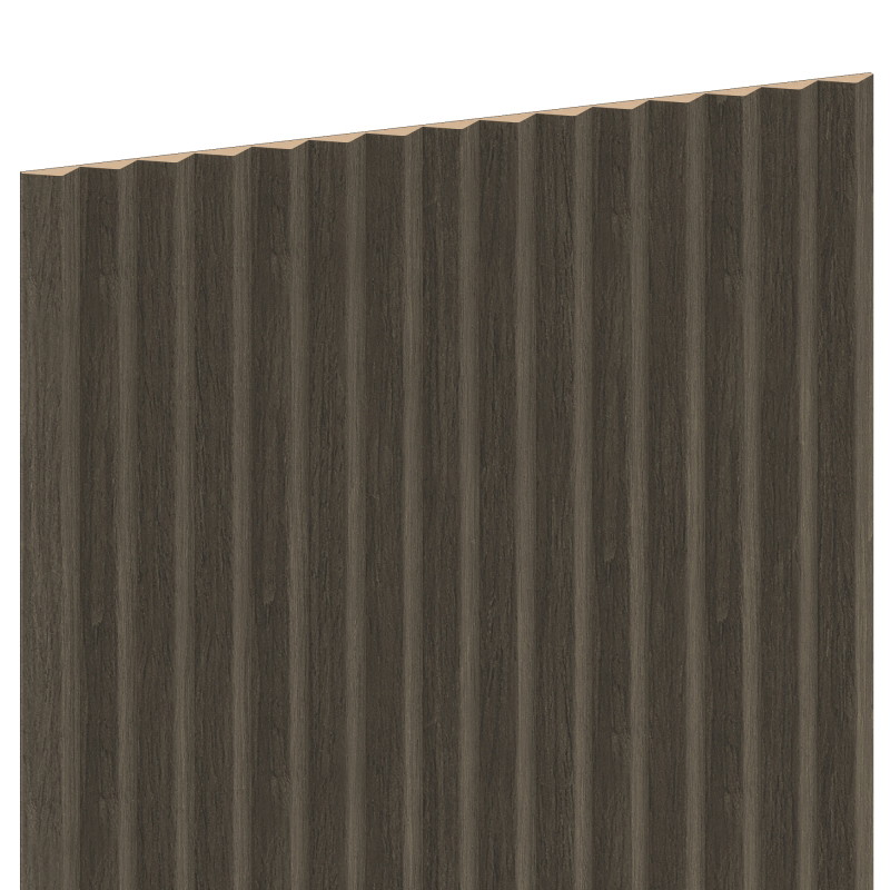 Mexen Ovalo 01 lames murales rainurées flexibles 280 x 36 cm, placage technique, Chêne Mocca - S130-280-01-045