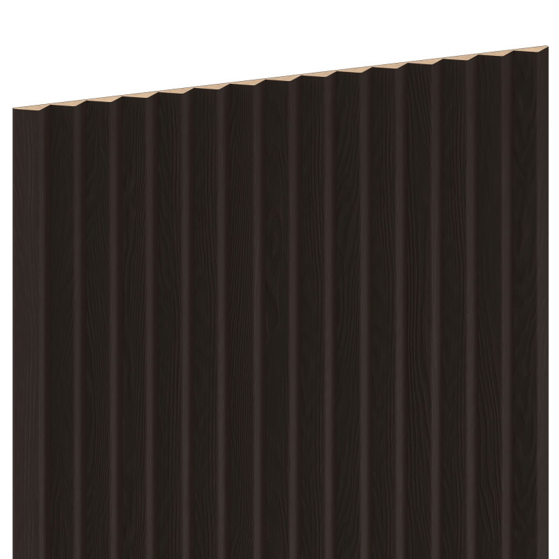Mexen Ovalo 01 lames murales rainurées flexibles 280 x 36 cm, placage technique, Chêne Noir - S130-280-01-046