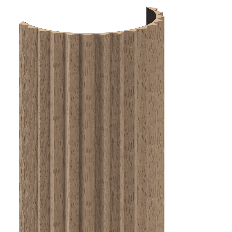 Mexen Ovalo 01 lamelles murales rainurées flexibles 280 x 36 cm, placage technique, Noyer Clair - S130-280-01-047