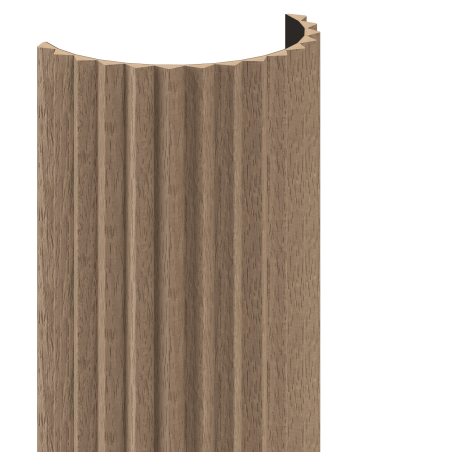 Mexen Ovalo 01 lamelles murales rainurées flexibles 280 x 36 cm, placage technique, Noyer Clair - S130-280-01-047