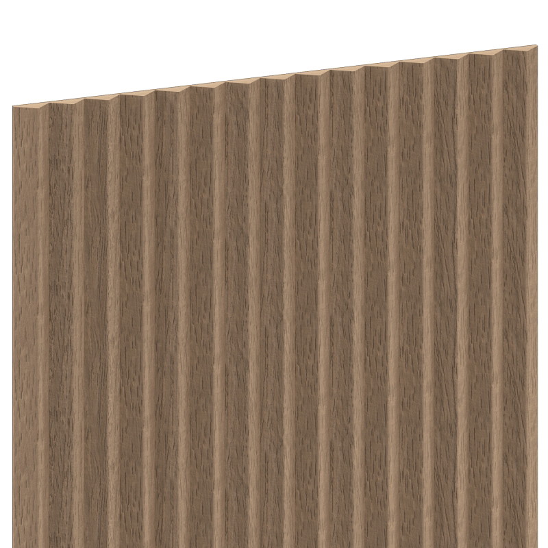 Mexen Ovalo 01 lamelles murales rainurées flexibles 280 x 36 cm, placage technique, Noyer Clair - S130-280-01-047