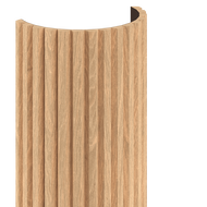 Mexen Ovalo 02 lamelles murales rainurées flexibles 280 x 36 cm, placage technique, Chêne blanchi - S130-280-02-040