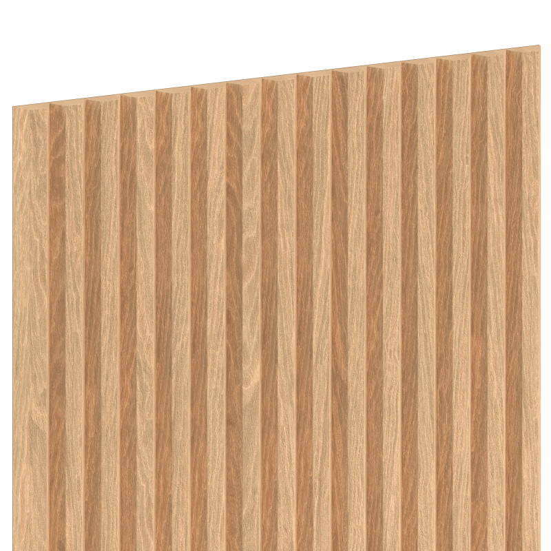 Mexen Ovalo 02 lamelles murales rainurées flexibles 280 x 36 cm, placage technique, Chêne blanchi - S130-280-02-040