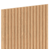 Mexen Ovalo 02 lamelles murales rainurées flexibles 280 x 36 cm, placage technique, Chêne blanchi - S130-280-02-040