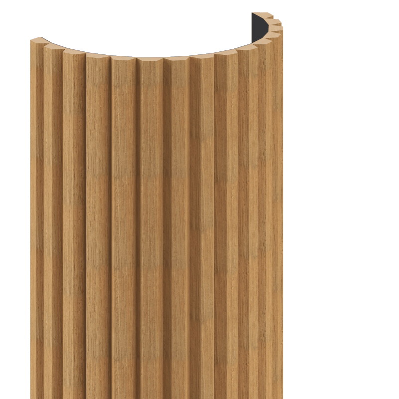 Mexen Ovalo 02 lamelles murales rainurées flexibles 280 x 36 cm, placage technique, Chêne Classique - S130-280-02-041