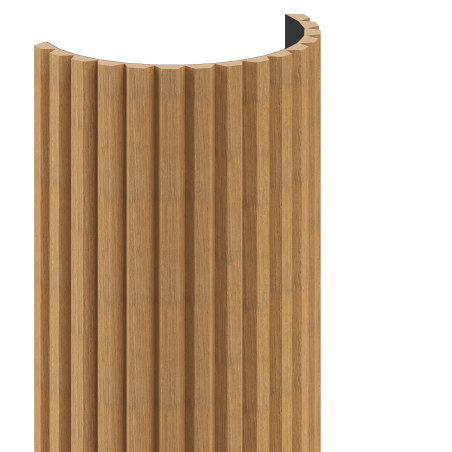 Mexen Ovalo 02 lamelles murales rainurées flexibles 280 x 36 cm, placage technique, Chêne Classique - S130-280-02-041