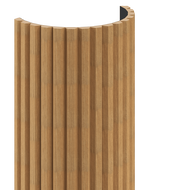 Mexen Ovalo 02 lamelles murales rainurées flexibles 280 x 36 cm, placage technique, Chêne Classique - S130-280-02-041