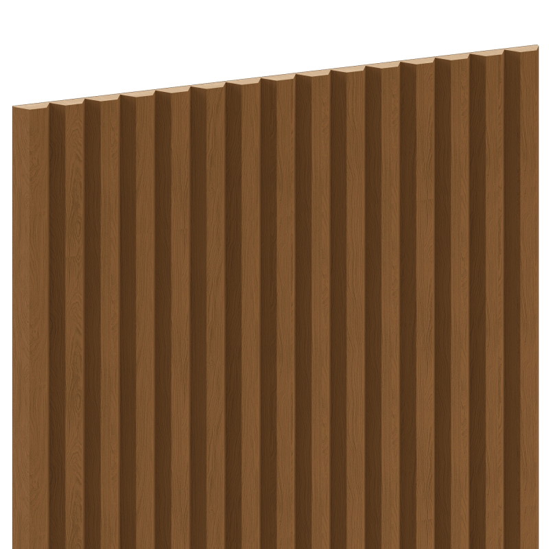 Mexen Ovalo 02 lames murales rainurées flexibles 280 x 36 cm, placage technique, Chêne Naturel - S130-280-02-042