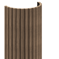 Mexen Ovalo 02 lamelles murales rainurées flexibles 280 x 36 cm, placage technique, Noyer Foncé - S130-280-02-044