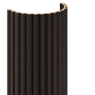 Mexen Ovalo 02 lames murales rainurées flexibles 280 x 36 cm, placage technique, Chêne Noir - S130-280-02-046