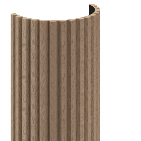 Mexen Ovalo 02 Lames murales rainurées flexibles 280 x 36 cm, placage technique, Noix Clair - S130-280-02-047