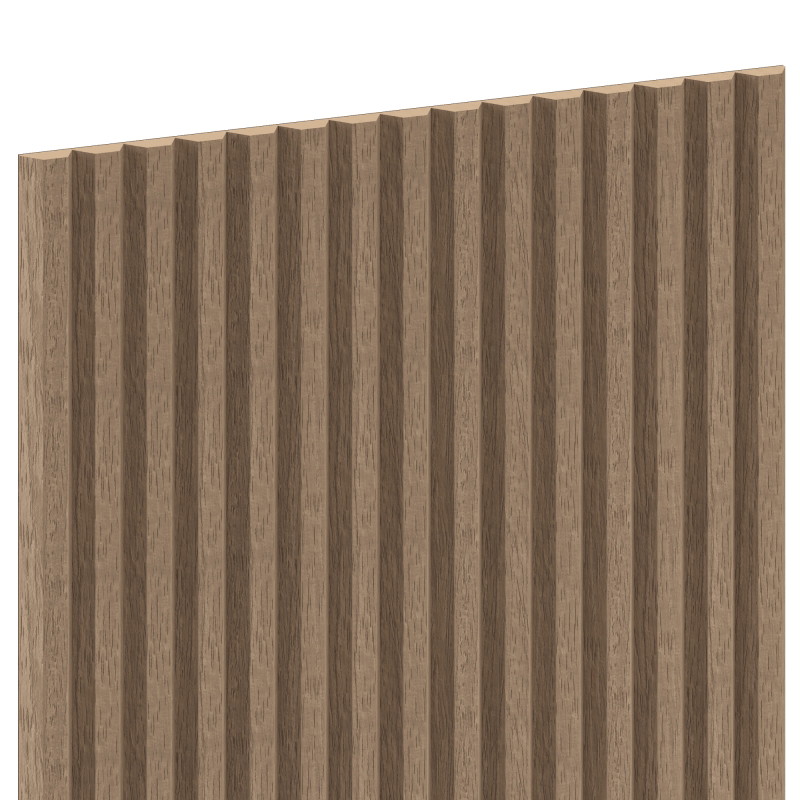 Mexen Ovalo 02 Lames murales rainurées flexibles 280 x 36 cm, placage technique, Noix Clair - S130-280-02-047
