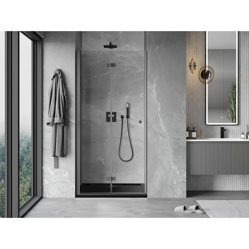 Mexen Mist-F porte de douche pliante gauche 105 cm, transparent, gun metal - 8A6-105-000-95-00-L