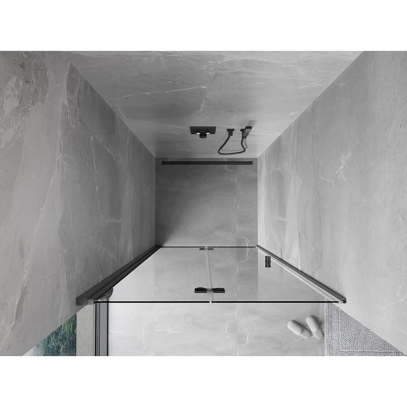 Mexen Mist-F porte de douche pliante gauche 115 cm, transparent, métal canon - 8A6-115-000-95-00-L