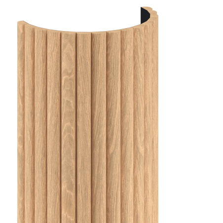 Mexen Ovalo 03 lamelles murales rainurées flexibles 280 x 36 cm, placage technique, Chêne blanchi - S130-280-03-040