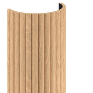 Mexen Ovalo 03 lamelles murales rainurées flexibles 280 x 36 cm, placage technique, Chêne blanchi - S130-280-03-040