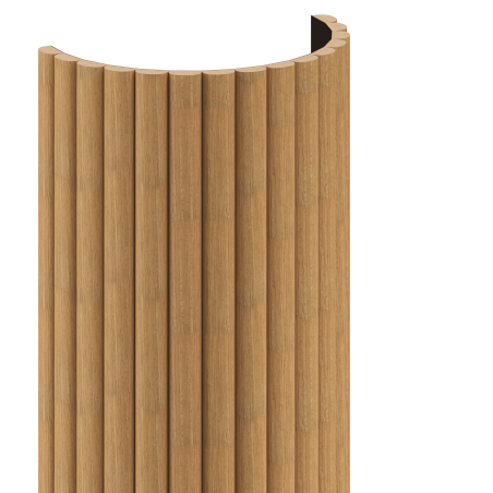 Mexen Ovalo 03 lamelles murales rainurées flexibles 280 x 36 cm, placage technique, Chêne Classique - S130-280-03-041
