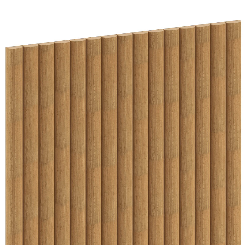 Mexen Ovalo 03 lamelles murales rainurées flexibles 280 x 36 cm, placage technique, Chêne Classique - S130-280-03-041