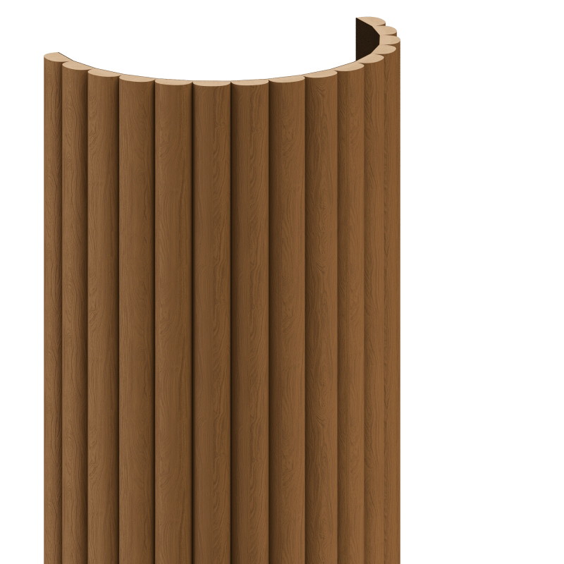 Mexen Ovalo 03 lames murales rainurées flexibles 280 x 36 cm, placage technique, Chêne Naturel - S130-280-03-042