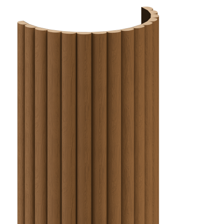 Mexen Ovalo 03 lames murales rainurées flexibles 280 x 36 cm, placage technique, Chêne Naturel - S130-280-03-042
