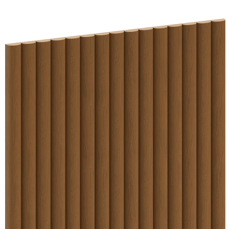 Mexen Ovalo 03 lames murales rainurées flexibles 280 x 36 cm, placage technique, Chêne Naturel - S130-280-03-042