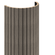 Mexen Ovalo 03 lattes murales rainurées flexibles 280 x 36 cm, placage technique, Chêne Gris - S130-280-03-043