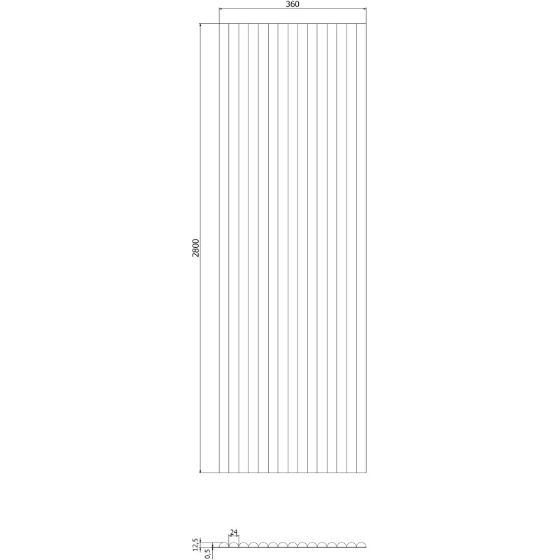 Mexen Ovalo 03 lattes murales rainurées flexibles 280 x 36 cm, placage technique, Chêne Gris - S130-280-03-043