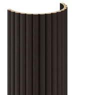 Mexen Ovalo 03 lamelles murales rainurées flexibles 280 x 36 cm, placage technique, Chêne Noir - S130-280-03-046