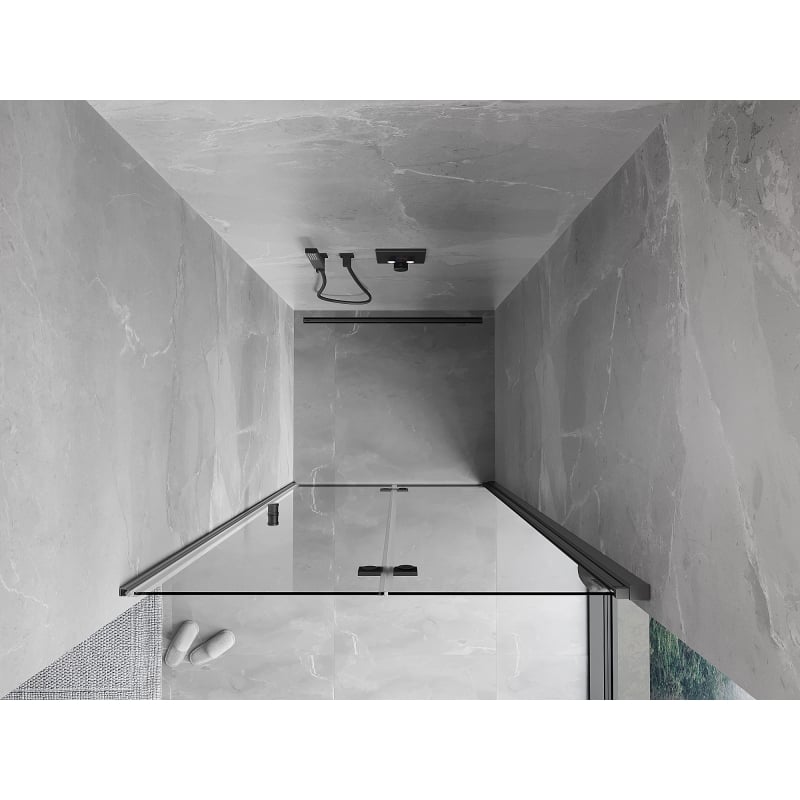 Mexen Mist-F porte de douche pliante droite 65 cm, transparent, métal fusil - 8A6-065-000-95-00-P