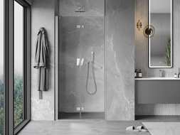 Mexen Mist-F portes de douche pliantes à gauche 110 cm, transparentes, nickel brossé - 8A6-110-000-97-00-L