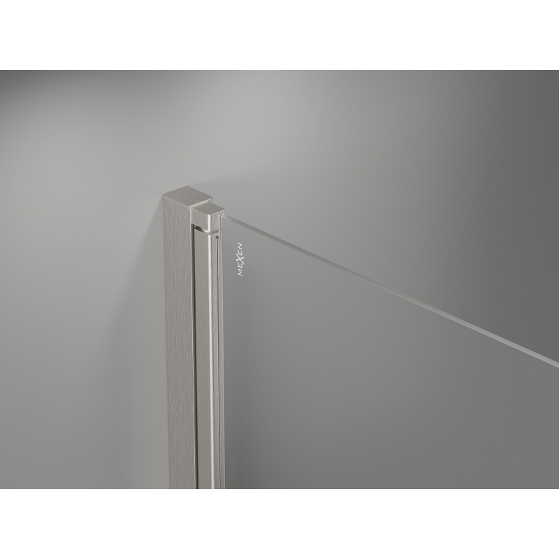 Mexen Mist-F porte de douche pliante droite 70 cm, transparente, nickel brossé - 8A6-070-000-97-00-P