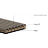 Mexen Ovalo 02 Lames murales rainurées flexibles 280 x 36 cm, placage technique, Noix Clair - S130-280-02-047