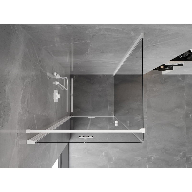 Mexen Mist-F cabine de douche pliante gauche 80 x 80 cm, transparente, blanche - 8A6T-080-080-20-00-L