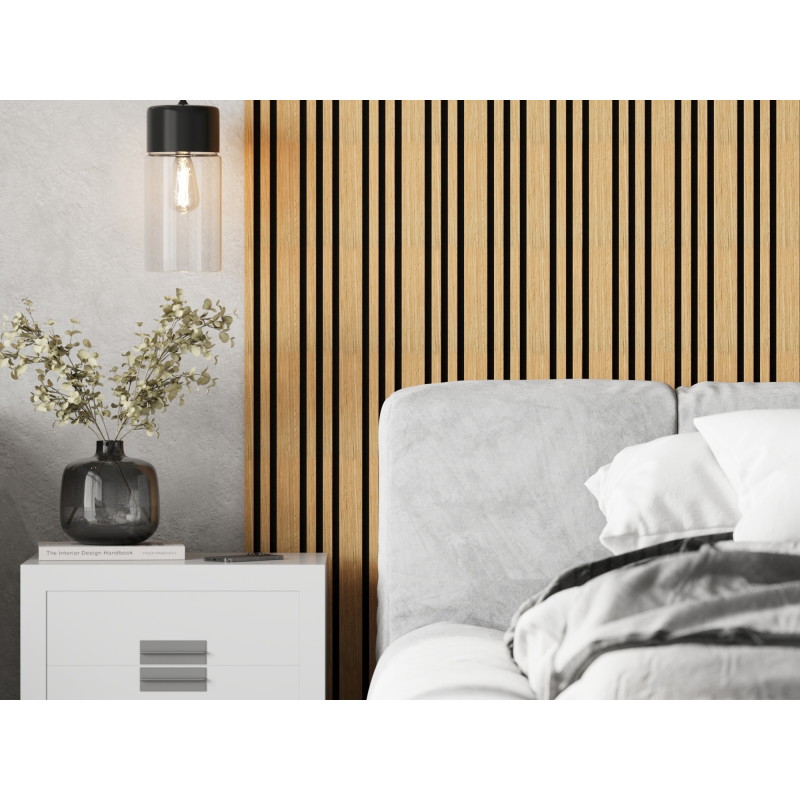 Mexen Lam-F Slim 01 lattes murales acoustiques 280 x 36,5 cm, feutre 9 mm, placage technique, Chêne Classique - S107-280-01-041