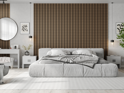 Mexen Lam-F Slim 01 lames murales acoustiques 280 x 36,5 cm, feutre 9 mm, placage technique, Noyer Foncé - S107-280-01-044
