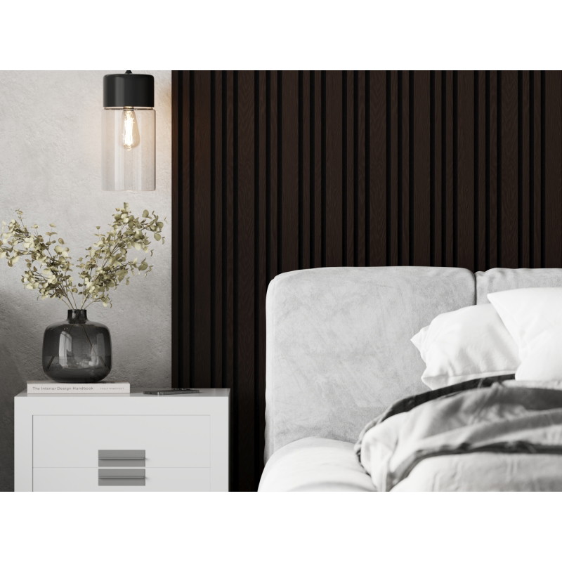 Mexen Lam-F Slim 01 panneaux muraux acoustiques 280 x 36,5 cm, feutre 9 mm, placage technique, Chêne Noir - S107-280-01-046