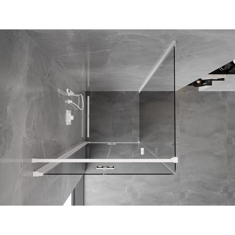 Mexen Mist-F cabine de douche pliante gauche 90 x 90 cm, transparente, blanche - 8A6T-090-090-20-00-L