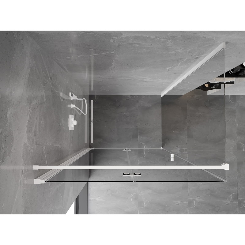 Mexen Mist-F cabine de douche pliante gauche 100 x 95 cm, transparente, blanche - 8A6T-100-095-20-00-L