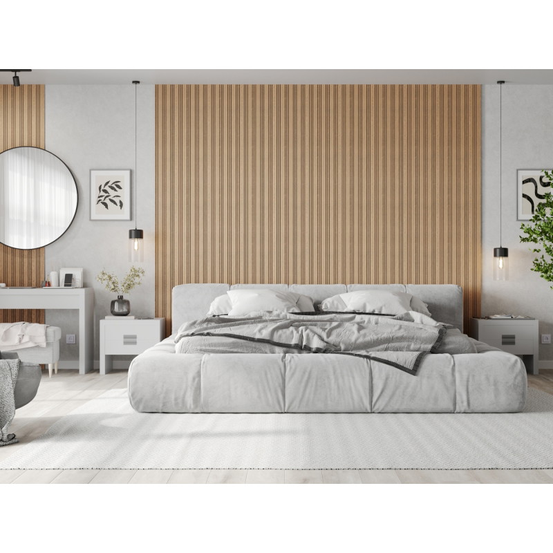 Mexen Lam-F Nano 01 lamelles murales acoustiques 280 x 32,4 cm, feutre 9 mm, placage technique, Chêne blanchi - S108-280-01-040