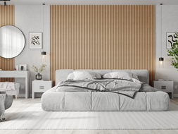 Mexen Lam-F Nano 01 lamelles murales acoustiques 280 x 32,4 cm, feutre 9 mm, placage technique, Chêne blanchi - S108-280-01-040
