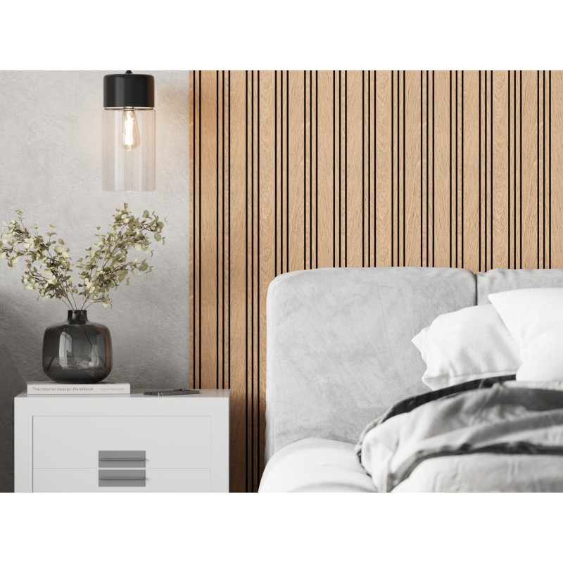 Mexen Lam-F Nano 01 lamelles murales acoustiques 280 x 32,4 cm, feutre 9 mm, placage technique, Chêne blanchi - S108-280-01-040