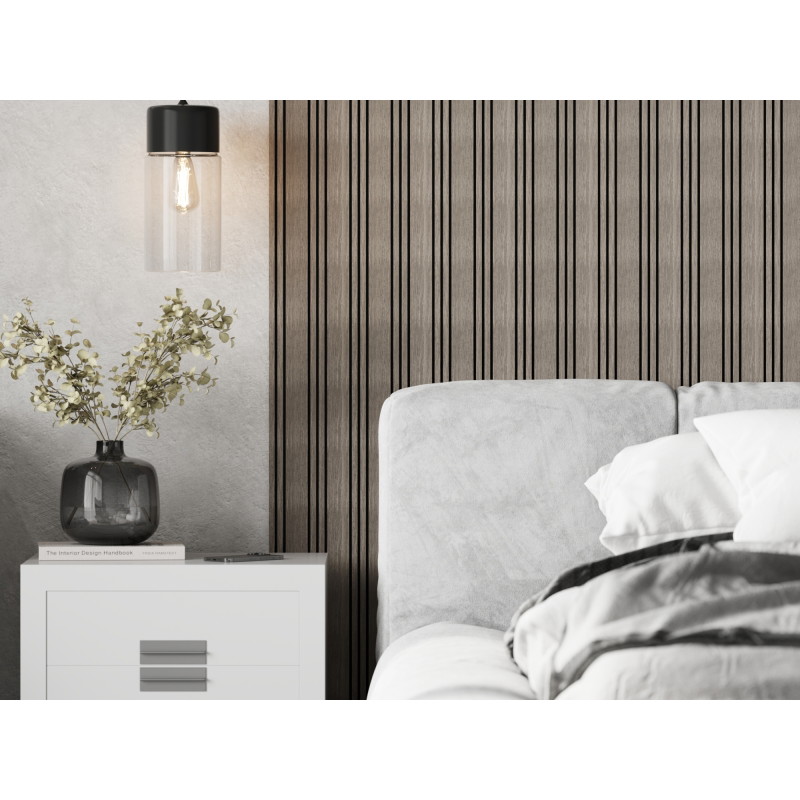 Mexen Lam-F Nano 01 lamelles murales acoustiques 280 x 32,4 cm, feutre 9 mm, placage technique, Chêne Gris - S108-280-01-043