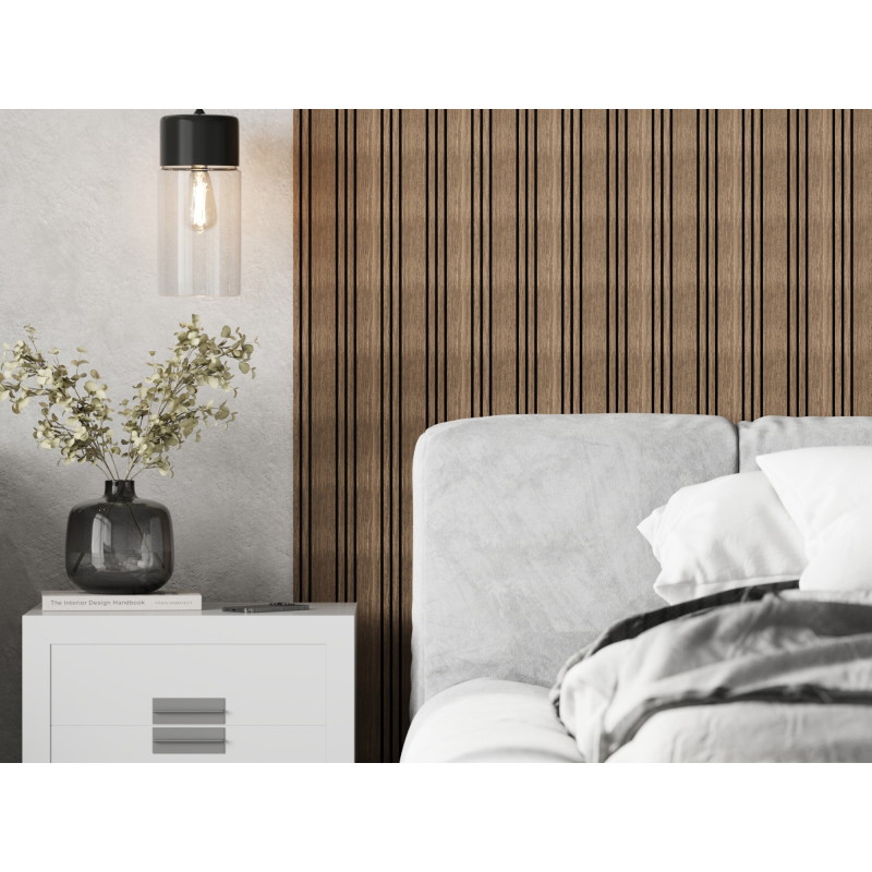 Mexen Lam-F Nano 01 lames murales acoustiques 280 x 32,4 cm, feutre 9 mm, placage technique, Noyer Foncé - S108-280-01-044
