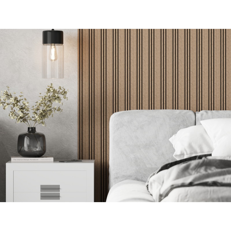 Mexen Lam-F Nano 01 lamelles murales acoustiques 280 x 32,4 cm, feutre 9 mm, placage technique, Noix Claire - S108-280-01-047