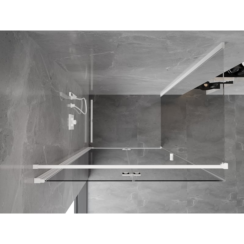 Mexen Mist-F cabine de douche pliante gauche 80 x 110 cm, transparent, blanche - 8A6T-080-110-20-00-L